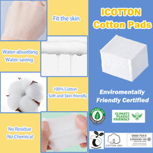 Load image into Gallery viewer, 100% Cotton Face Towels, 50 Pcs Biodegradable Towels & 150 Pcs Cotton Pads for Sensitive Skin.