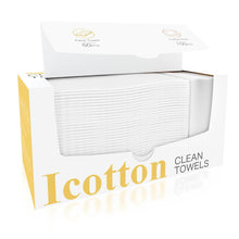 Load image into Gallery viewer, 100% Cotton Face Towels, 50 Pcs Biodegradable Towels & 150 Pcs Cotton Pads for Sensitive Skin.