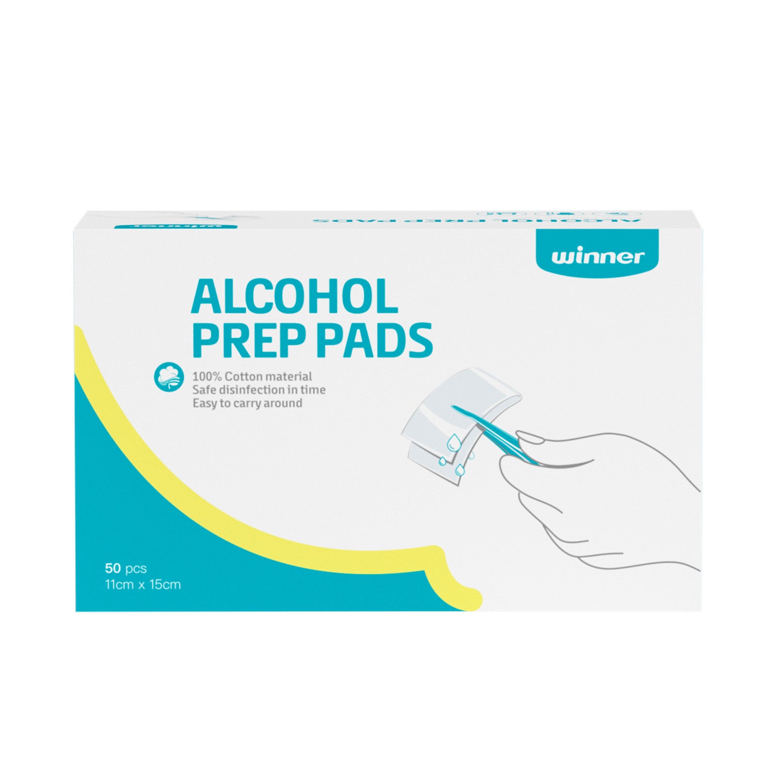 Winner Sterile Alcohol Prep Pads Large Alcohol Rubbing Pad for Skin Alcohol Cleaning Pads for Injecttion Individual wrapped 4-Ply 200 Counts