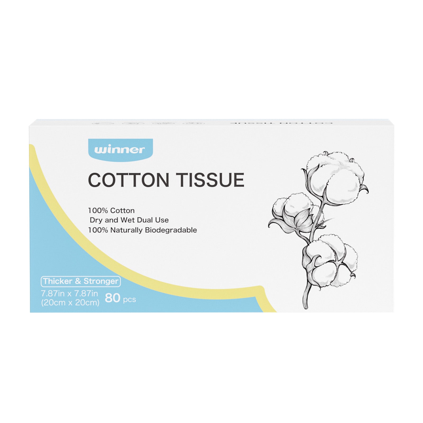 Winner Cotton Tissue, Alternatives to Paper and Wipes, Must Have for New Moms, 480 Count