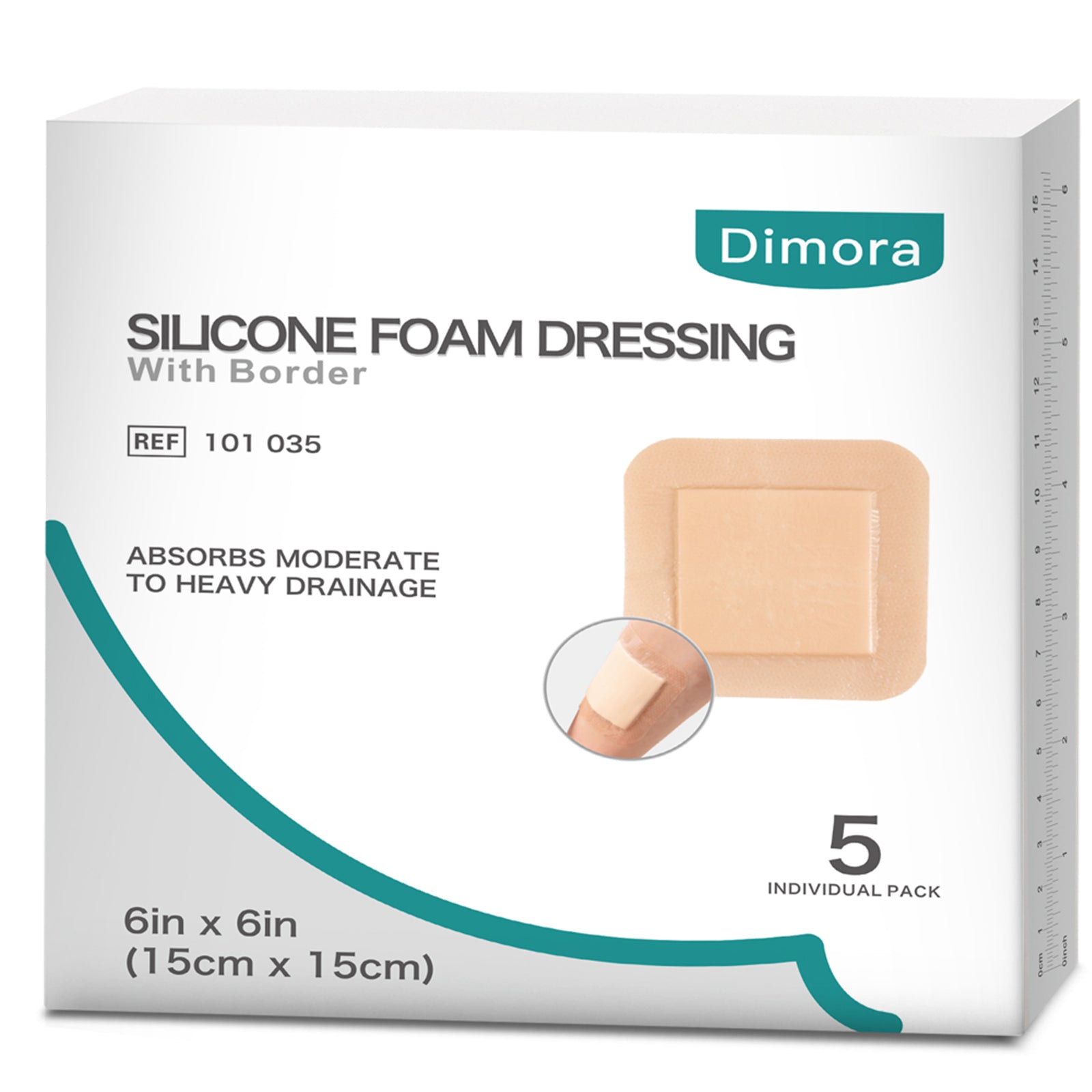 Dimora Silicone Foam Dressing With Border Adhesive Bedsore Bandages Foam Bandages for Pressure sores Bordered Foam Wound Dressing
