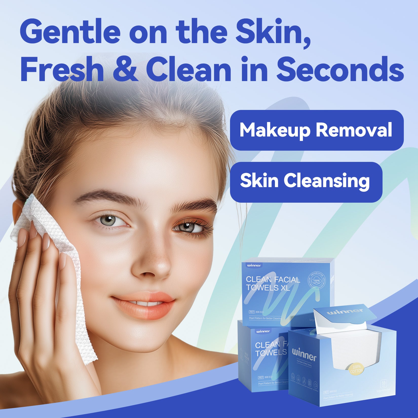 Winner Disposable Face Towel, Makeup Wipes, Skin-friendly, Larger Size, All Purpose