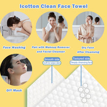 Load image into Gallery viewer, 100% Cotton Face Towels, 50 Pcs Biodegradable Towels &amp; 150 Pcs Cotton Pads for Sensitive Skin.
